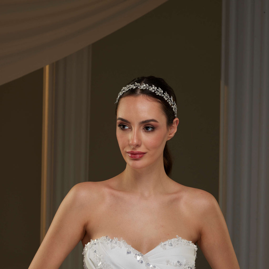 Crystal and Pearl Hair Vine – Bridal Port, view 2