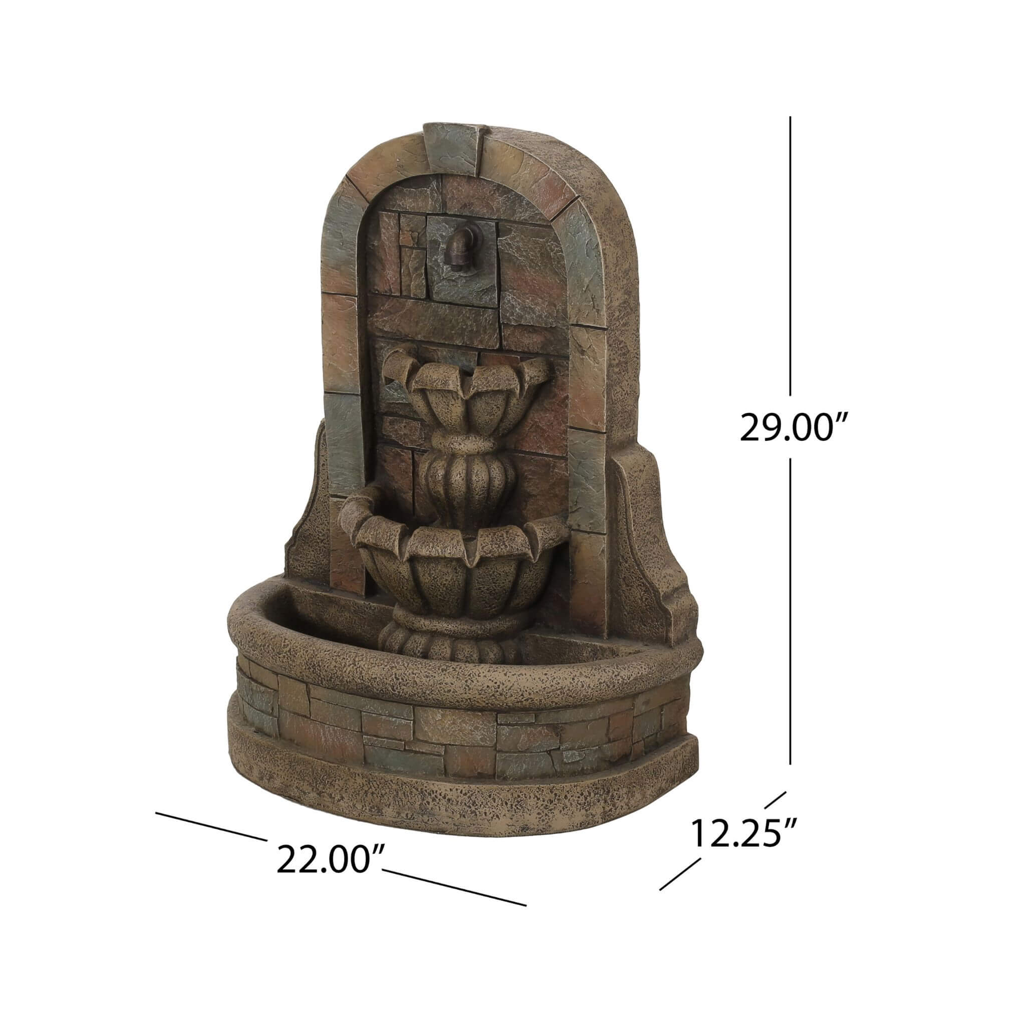 Alora 29-Inch Tall Outdoor Weather-Resistant Faux Stone Floor Fountain (SAK63421) – SAKSBY WHOLESALE, view 13