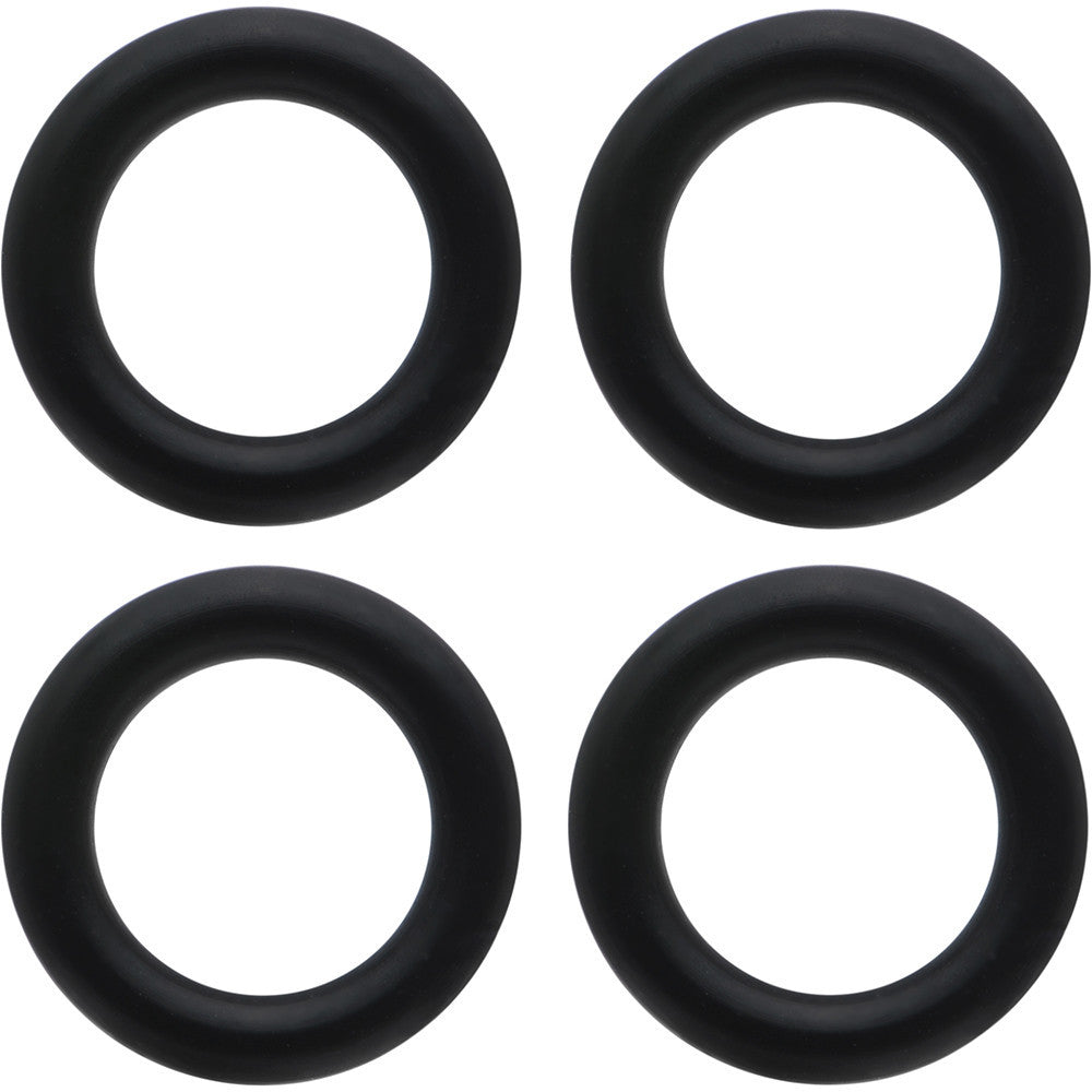 BodyCandy 0G Black Rubber O-Ring 4-Pack — main product shot