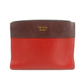 Bolt Boutique Prada Calfskin Bicolor Red x Burgundy Shoulder Bag #2936 — main product shot