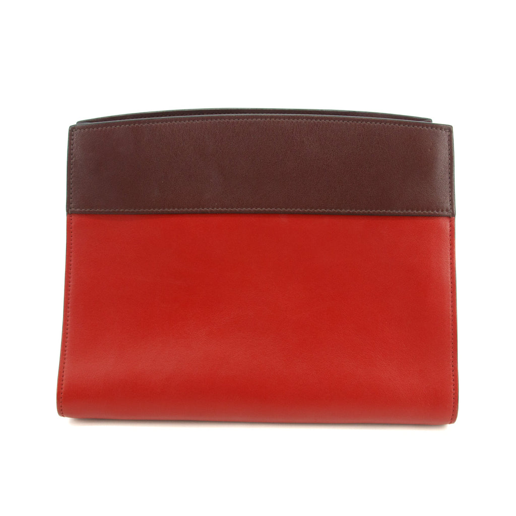 Bolt Boutique Prada Calfskin Bicolor Red x Burgundy Shoulder Bag #2936 — detail close-up
