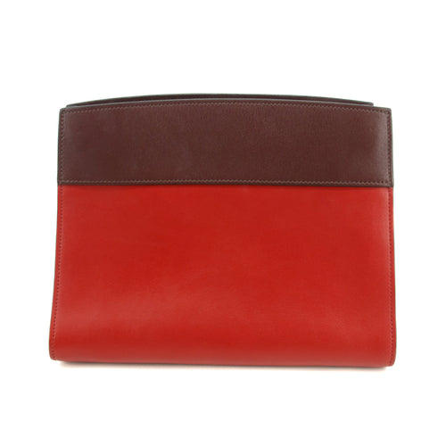 Bolt Boutique Prada Calfskin Bicolor Red x Burgundy Shoulder Bag #2936 — detail close-up