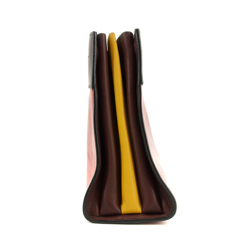 Bolt Boutique Prada Calfskin Bicolor Red x Burgundy Shoulder Bag #2936 — lifestyle context