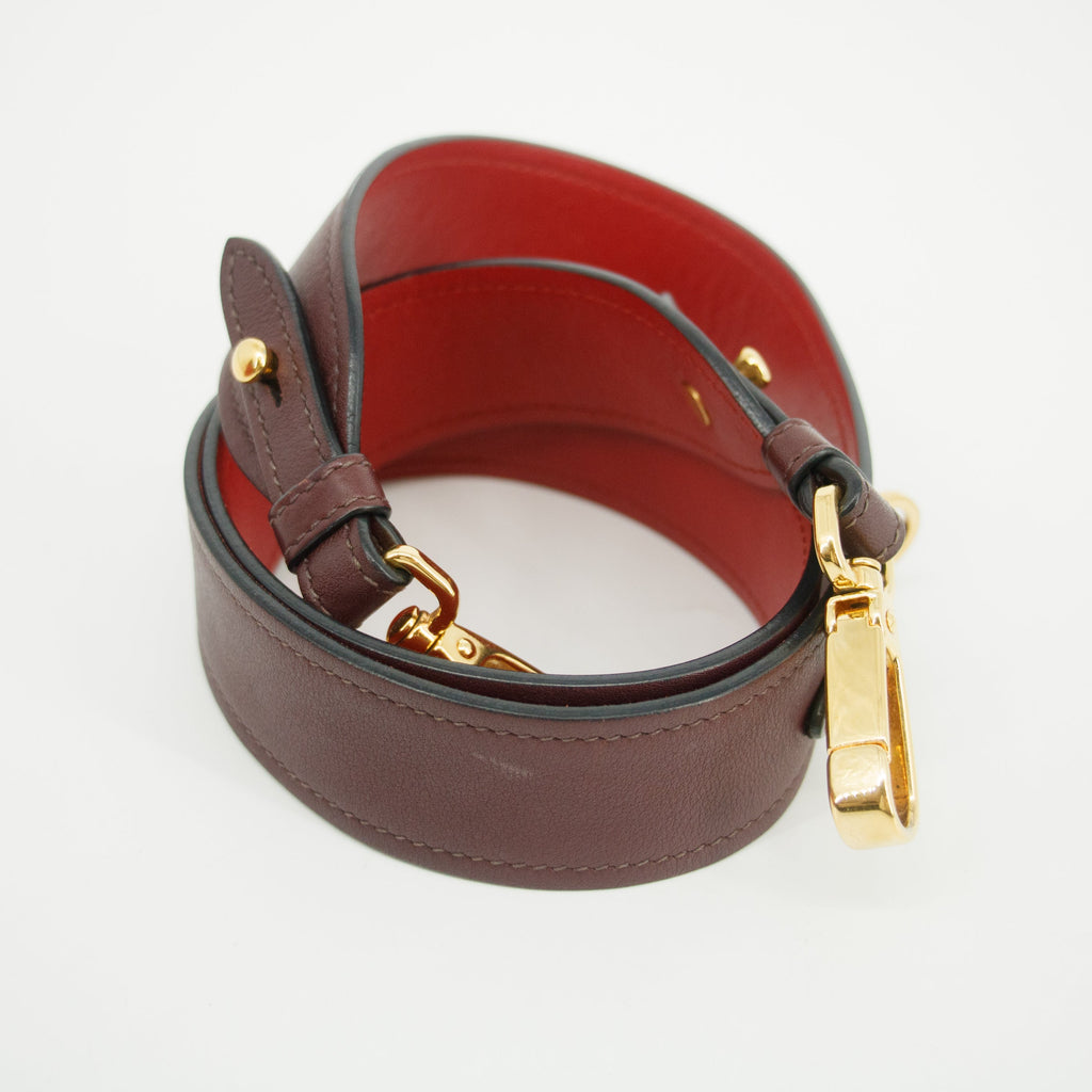Bolt Boutique Prada Calfskin Bicolor Red x Burgundy Shoulder Bag #2936 — size reference