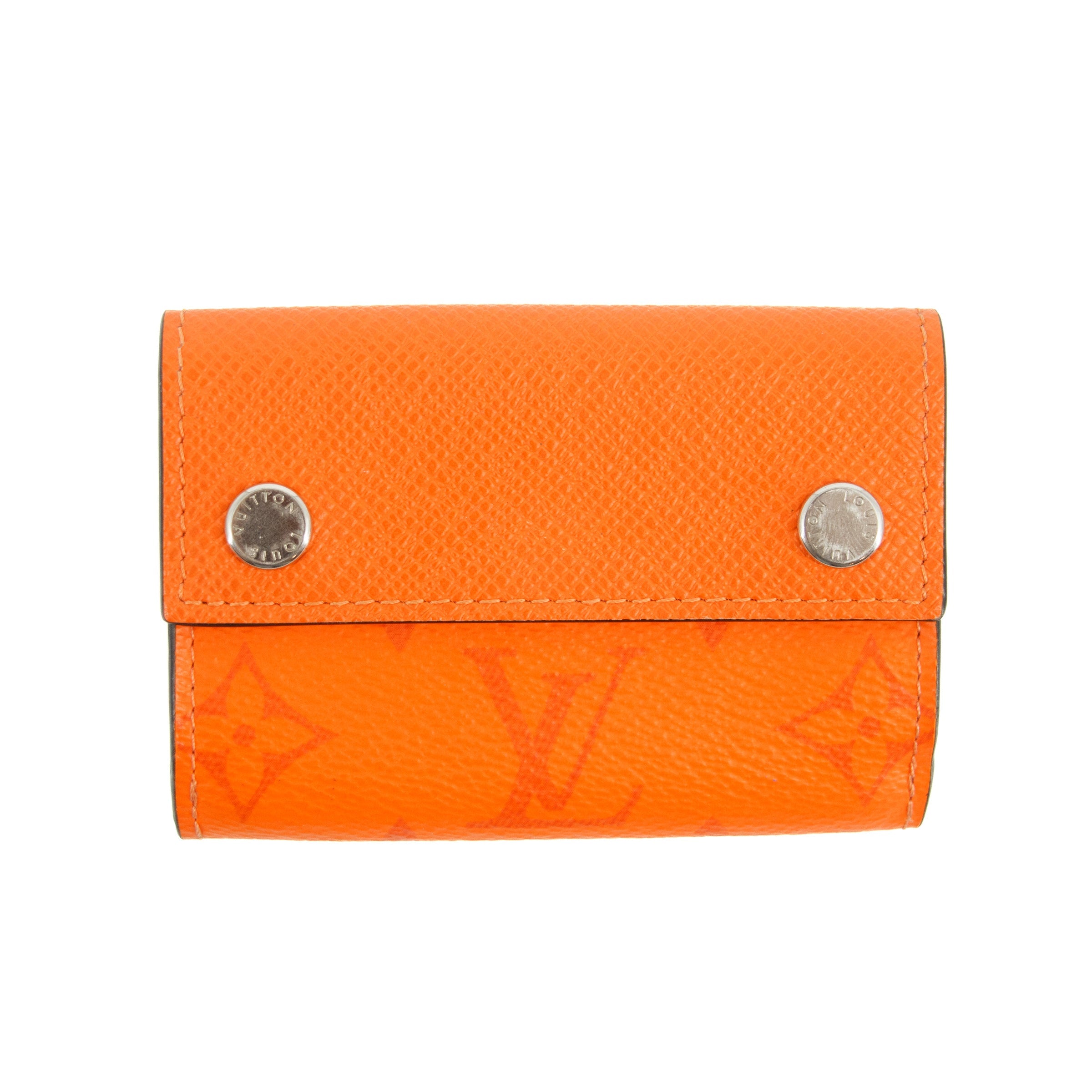Bolt Boutique Louis Vuitton Orange Taigarama Discovery Compact Mini Wallet #2952 — main product shot