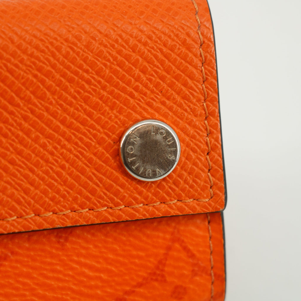 Bolt Boutique Louis Vuitton Orange Taigarama Discovery Compact Mini Wallet #2952 — side view