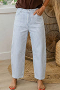 Striped Barrel Leg Jeans