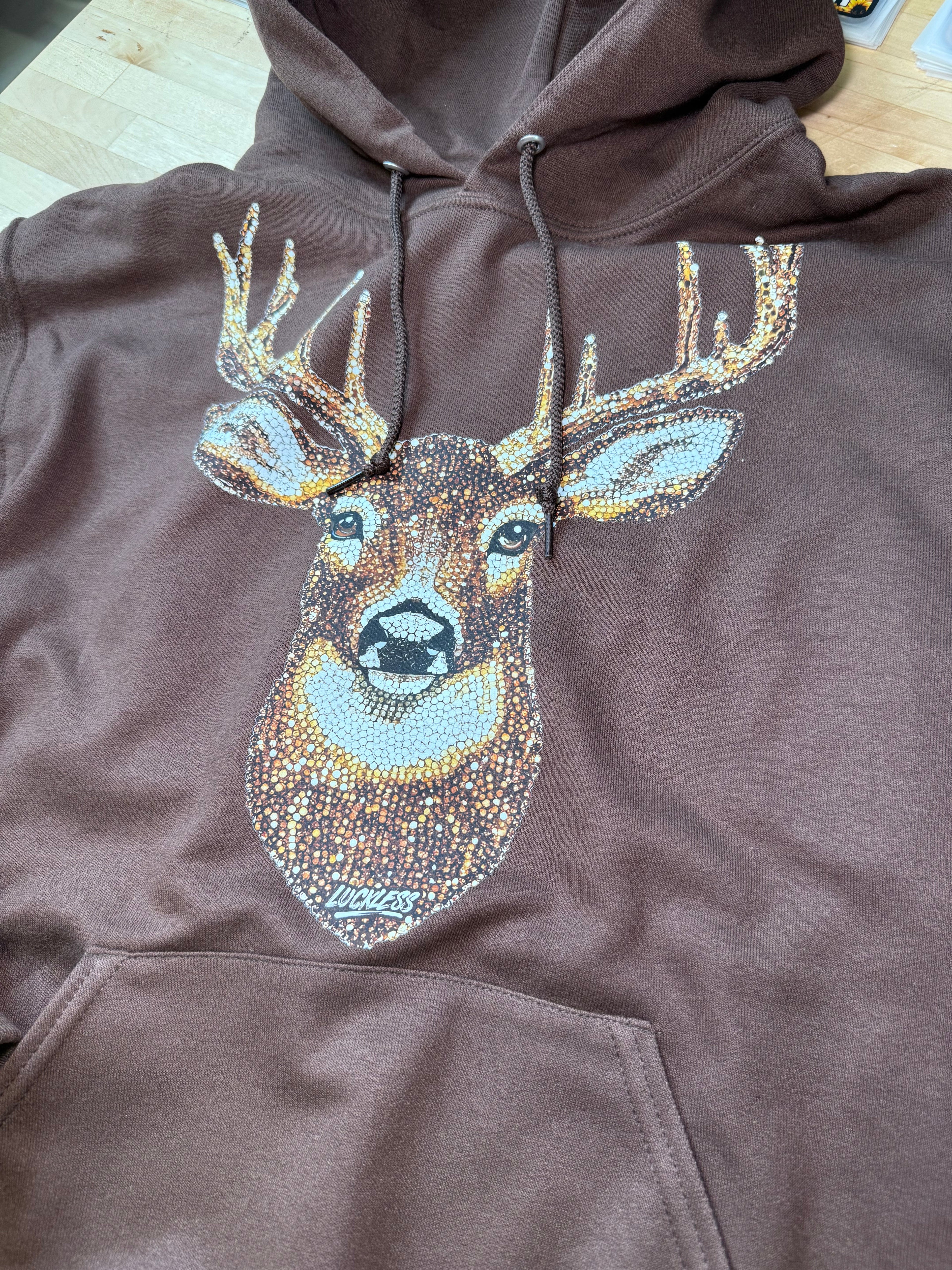 Luckless Outfitters Faux Rhinestone Buck Hoodie — alternative angle