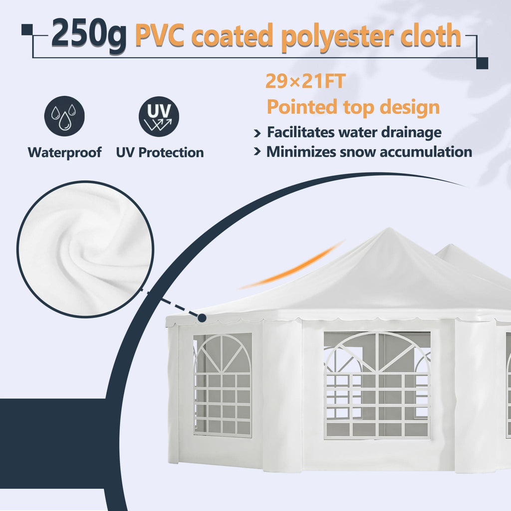 [29X21FT] Extra-Large Heavy-Duty Outdoor Waterproof Party, Wedding Tent With Steel Frame (SAK53821) – SAKSBY WHOLESALE, view 