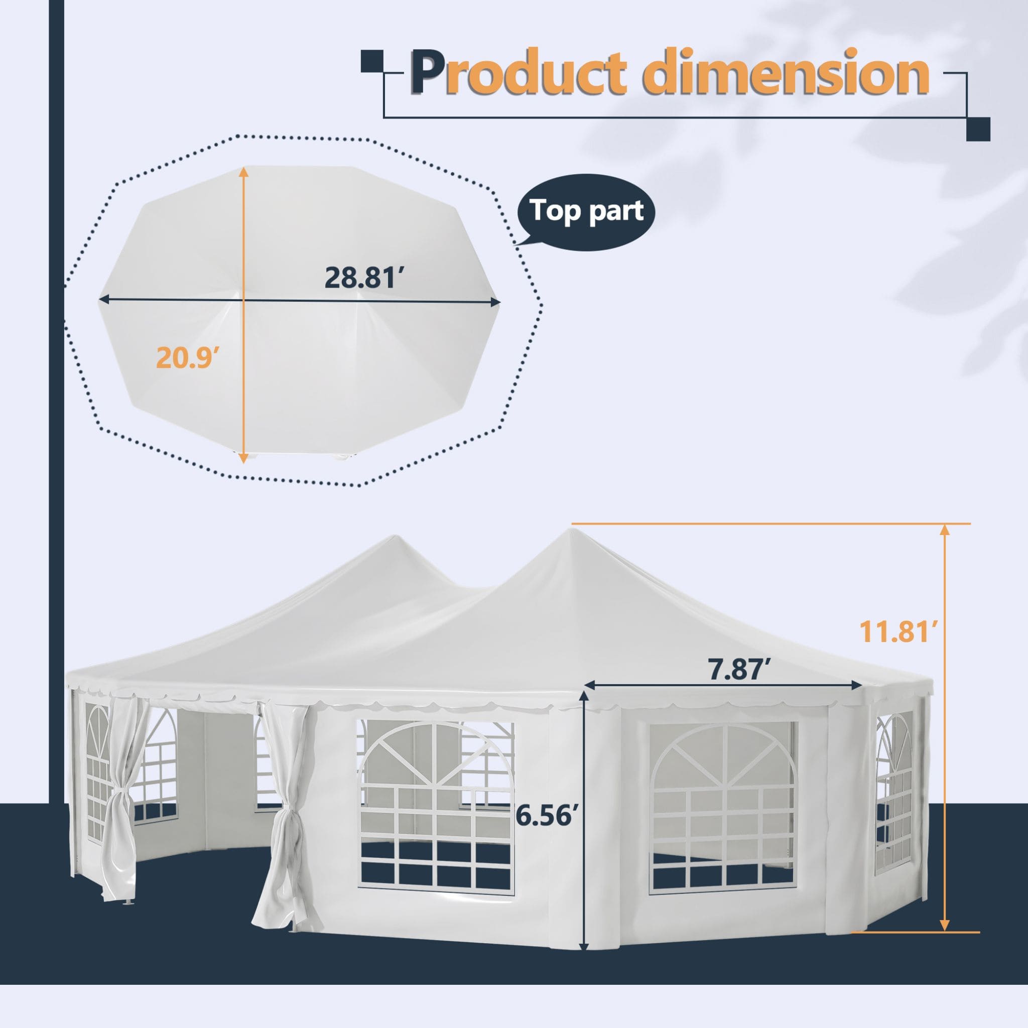[29X21FT] Extra-Large Heavy-Duty Outdoor Waterproof Party, Wedding Tent With Steel Frame (SAK53821) – SAKSBY WHOLESALE, view 