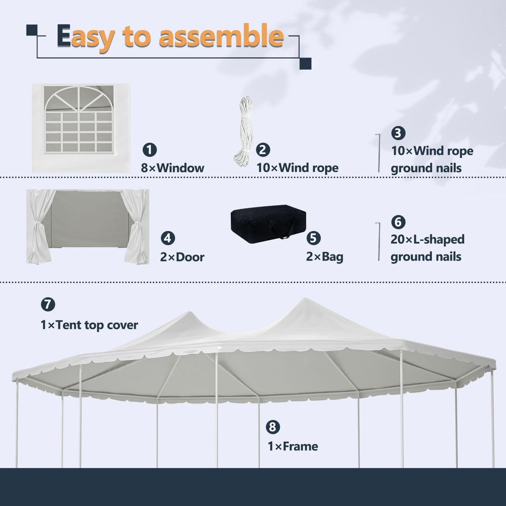 [29X21FT] Extra-Large Heavy-Duty Outdoor Waterproof Party, Wedding Tent With Steel Frame (SAK53821) – SAKSBY WHOLESALE, view 
