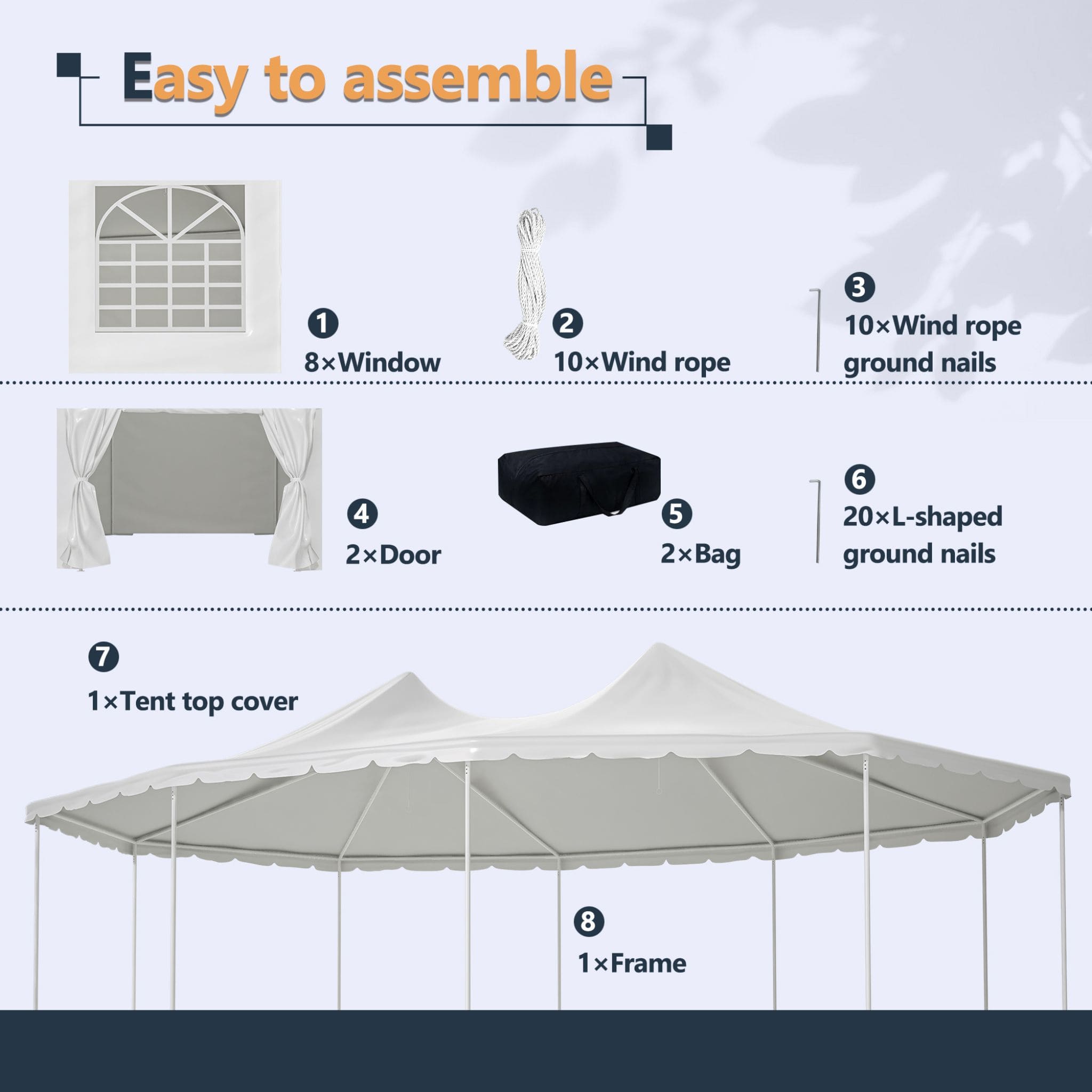 [29X21FT] Extra-Large Heavy-Duty Outdoor Waterproof Party, Wedding Tent With Steel Frame (SAK53821) – SAKSBY WHOLESALE, view 