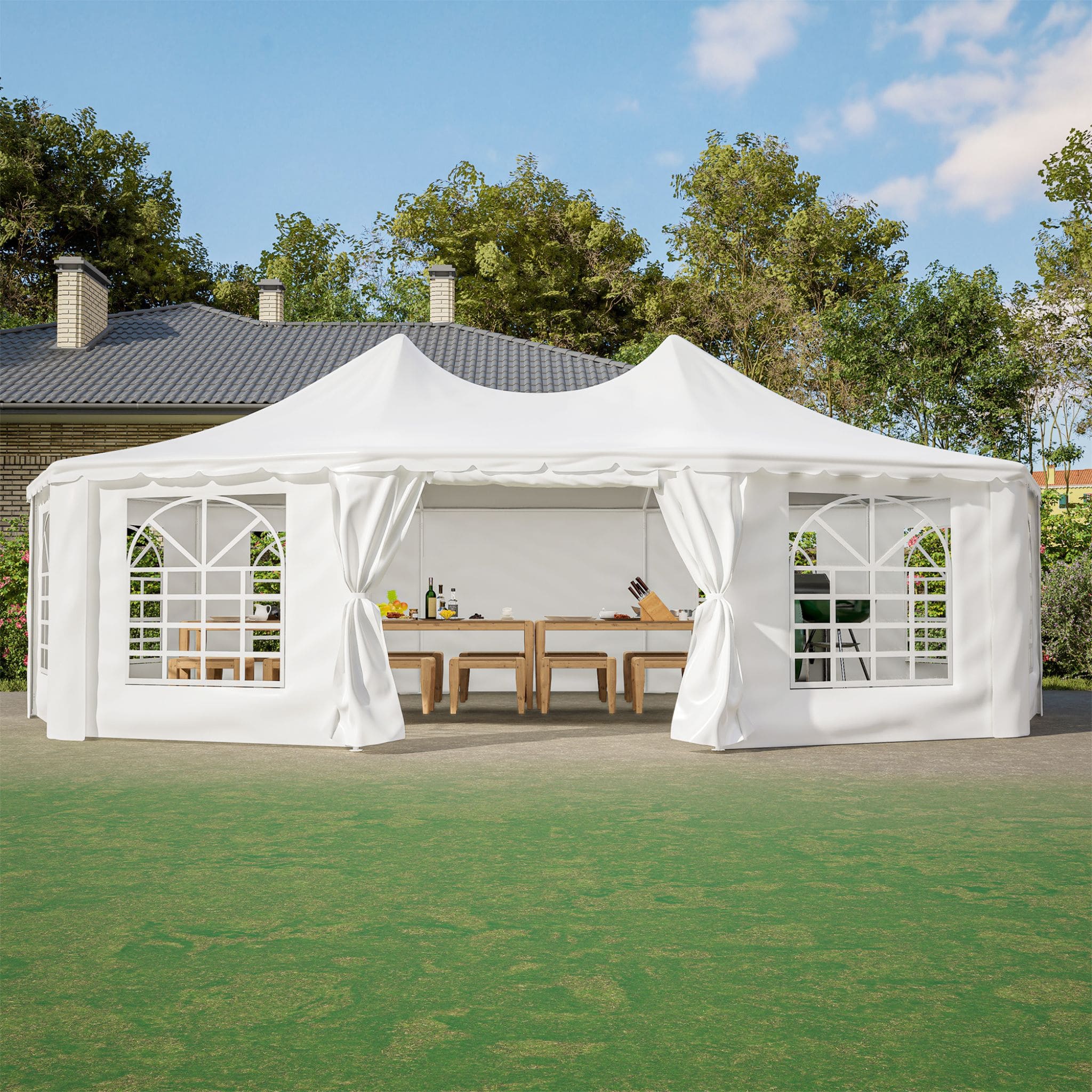 [29X21FT] Extra-Large Heavy-Duty Outdoor Waterproof Party, Wedding Tent With Steel Frame (SAK53821) – SAKSBY WHOLESALE, view 