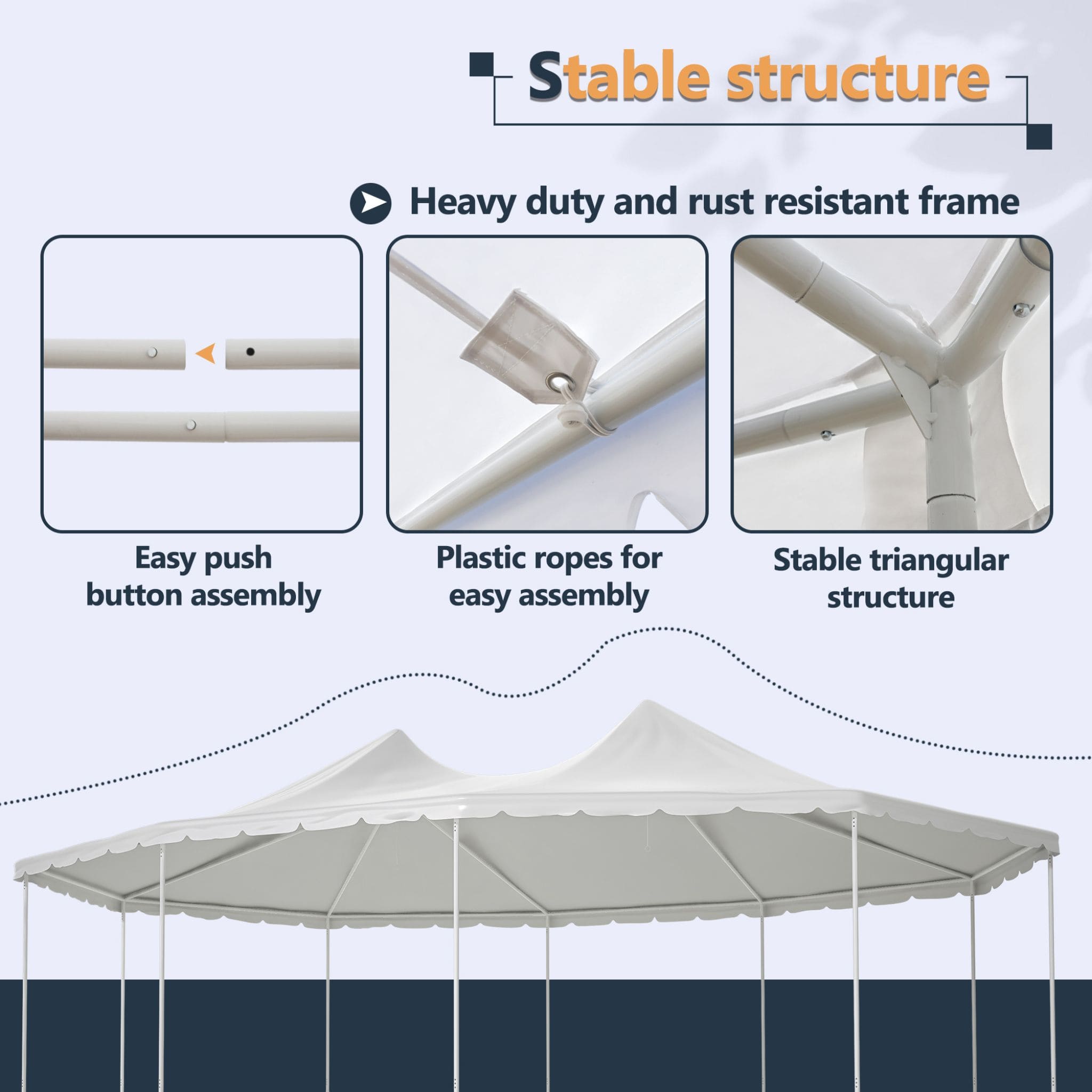 [29X21FT] Extra-Large Heavy-Duty Outdoor Waterproof Party, Wedding Tent With Steel Frame (SAK53821) – SAKSBY WHOLESALE, view 