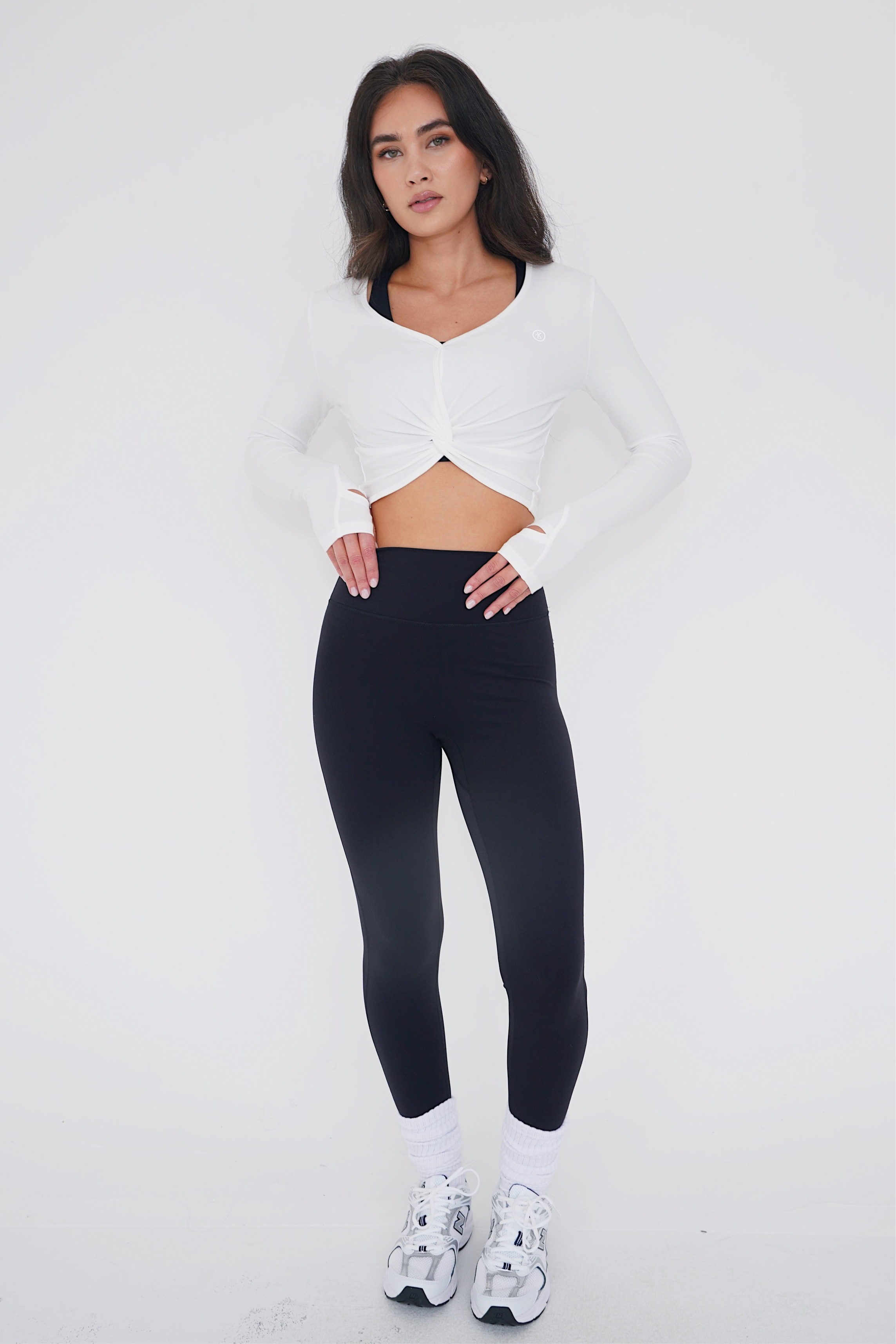 KIMITH BRAND I Release Doubt Buttery Soft White Long Sleeve Crop Top — packaging