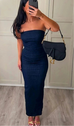 Envy NYC Envy NYC Denim Strapless Stretch Dress — detail shot 8
