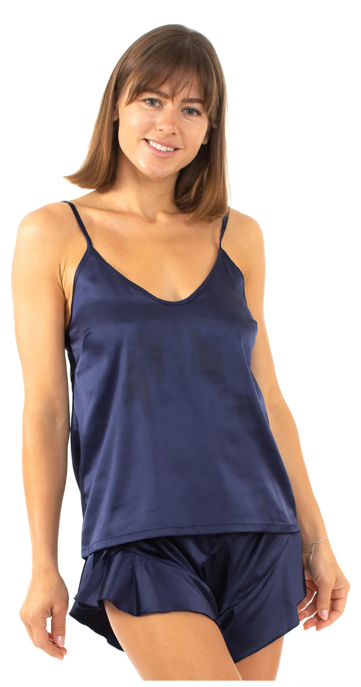 Pretty Little Patriot Pretty Little Patriot Cami satin pajama set — construction detail