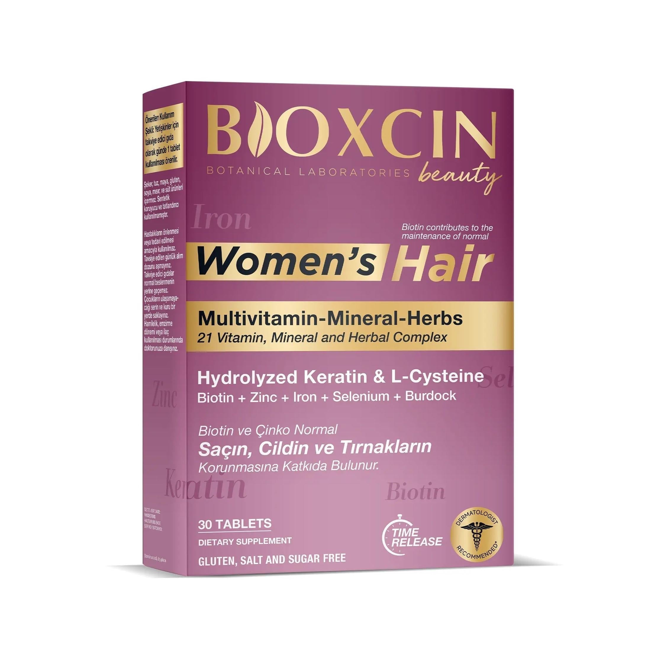 Bioxcin Women's Hair Supplement, 30 Tablets - Supports Hair Growth & Reduces Hair Loss