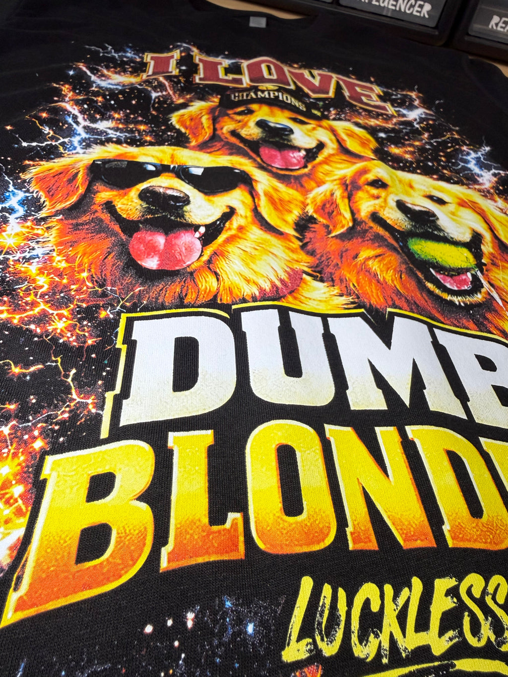 Luckless Outfitters I Love Dumb Blondes Tee — lifestyle context