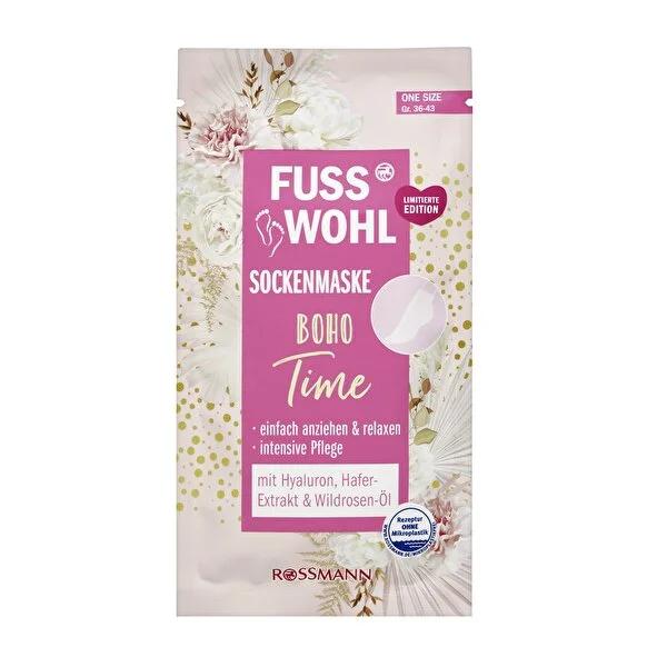 Fusswohl Foot Mask Socks Boho Time - Intensive Moisturization for Dry Feet, Vegan & Dermatologically Approved