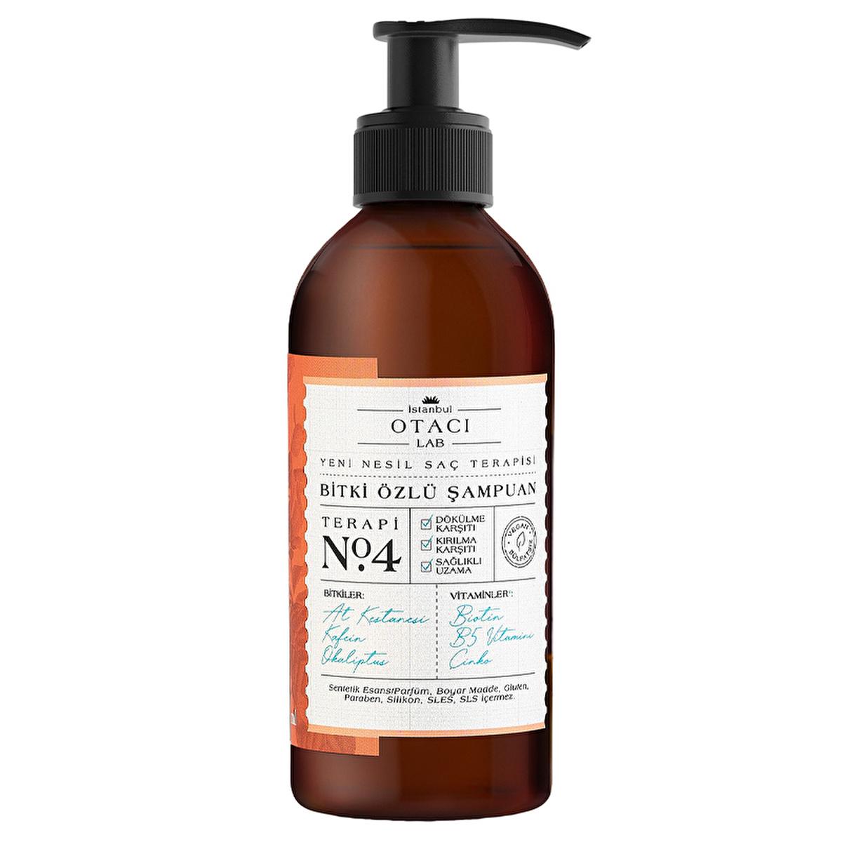 Otacı Lab No:4 Sulfate-Free Shampoo for Healthy Hair Growth, Anti-Hair Loss, Eucalyptus Fragrance - 8.45 fl oz