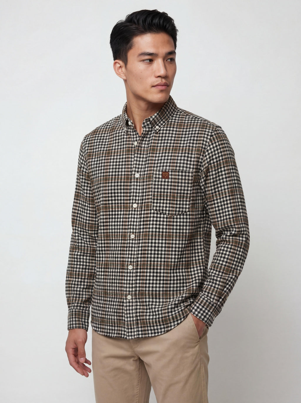 Adirondack Field Opalescent Flannel Shirt — detail and construction