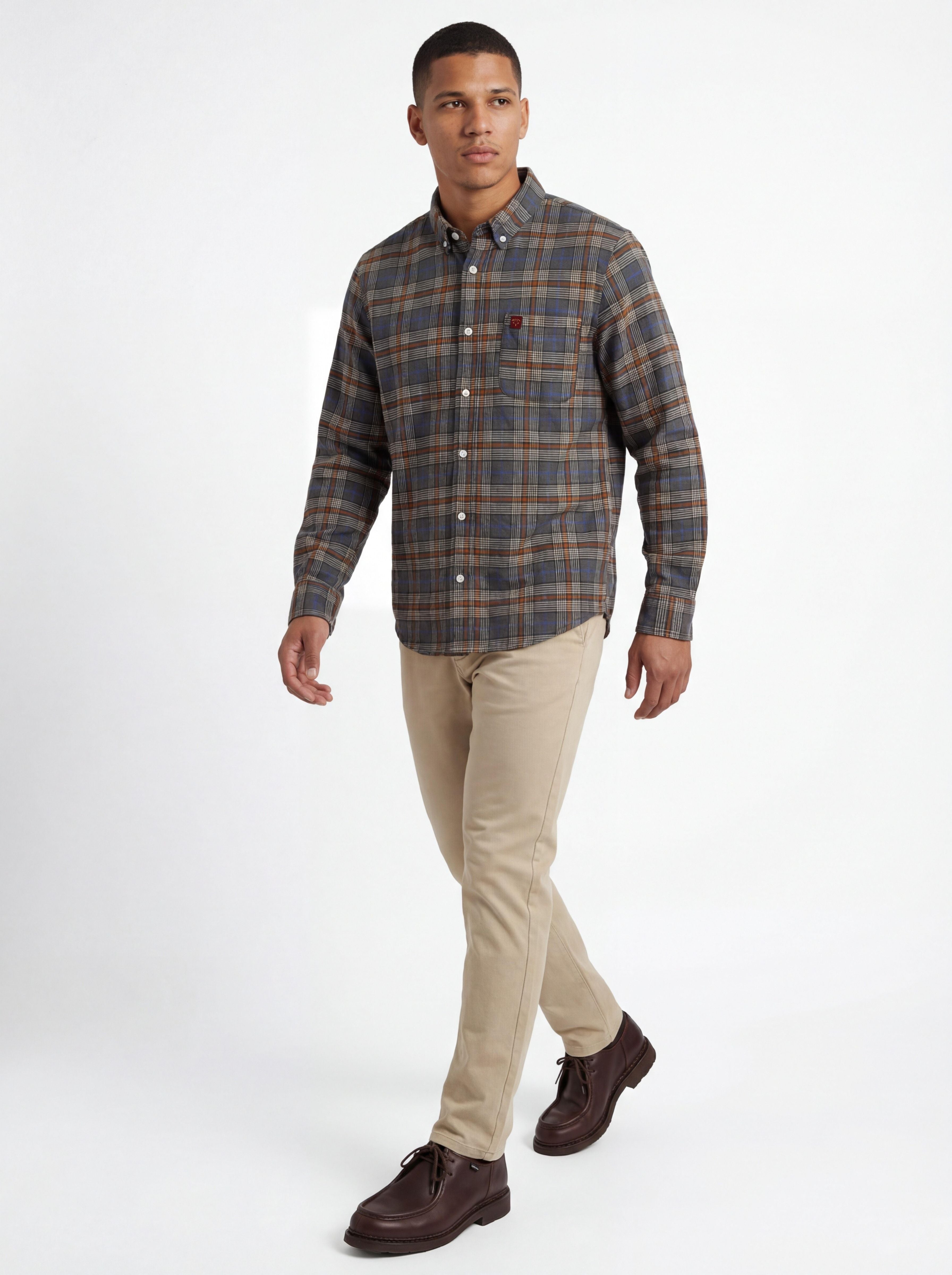 Adirondack Field Dunning Organic Flannel Shirt — lifestyle context