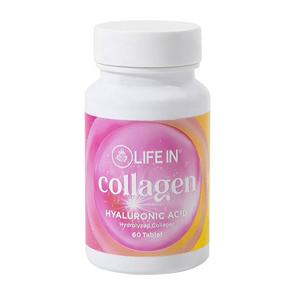 Life In Kolajen Collagen Supplement with Hyaluronic Acid & Vitamin C - 60 Tablets for Skin Health Support