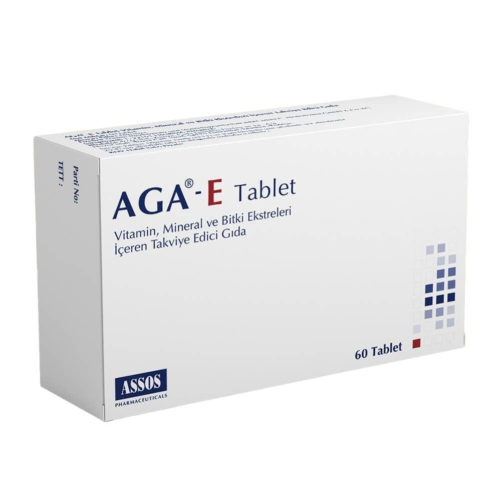 Aga-E Dietary Supplement - 60 Tablets with Saw Palmetto, Biotin, and Zinc