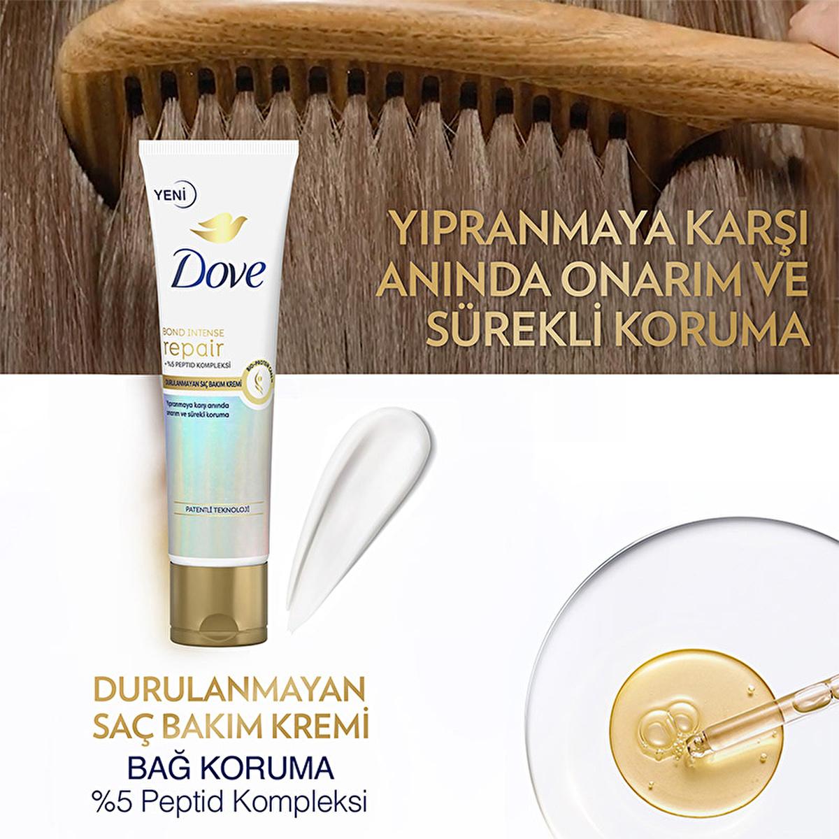 Dove Bond Intense Repair Leave-In Hair Conditioner: Reverse Damage, Peptide Repair & Heat Protection for Silky, Strong Hair