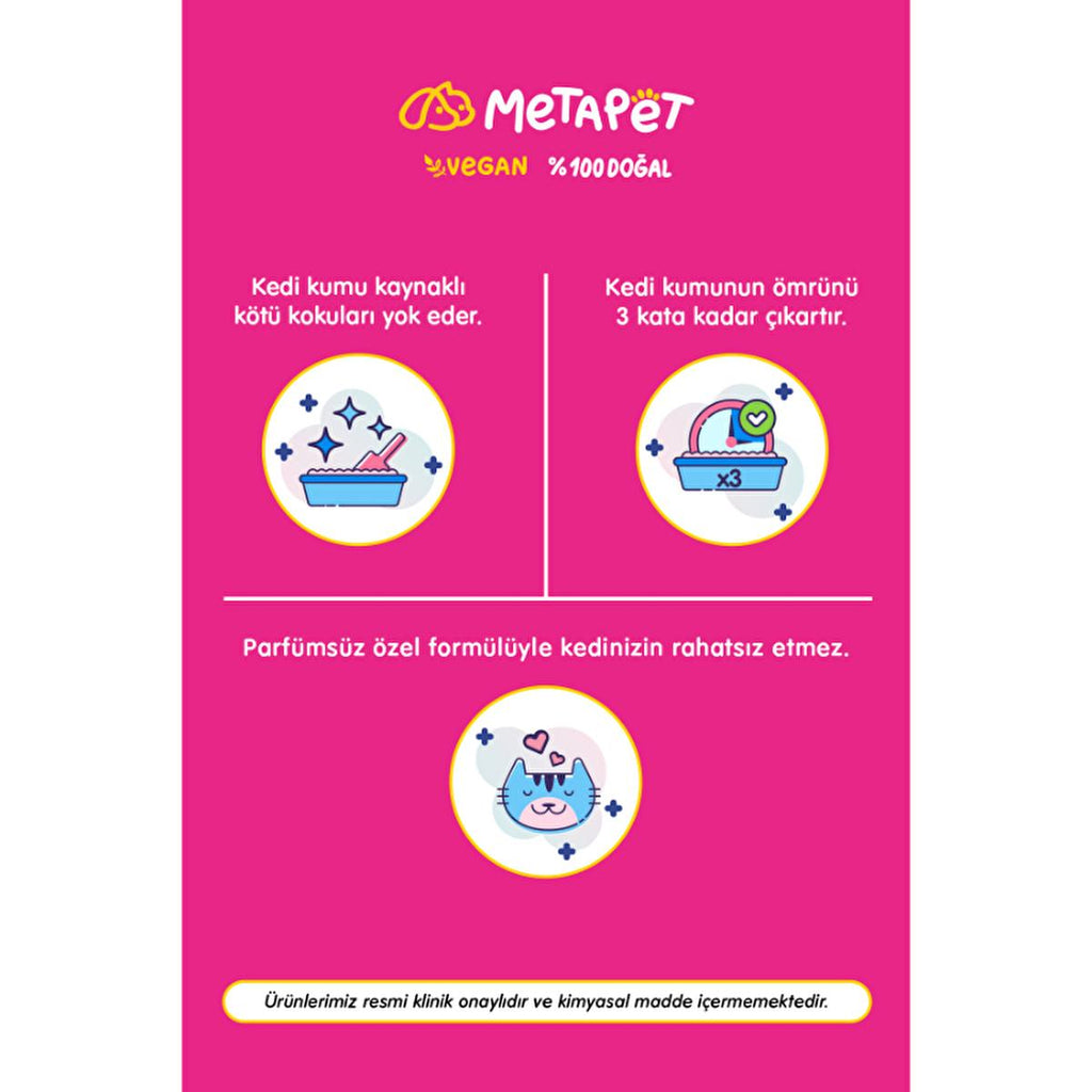 Metapet Natural Cat Litter Odor Absorber with Activated Carbon - 420g