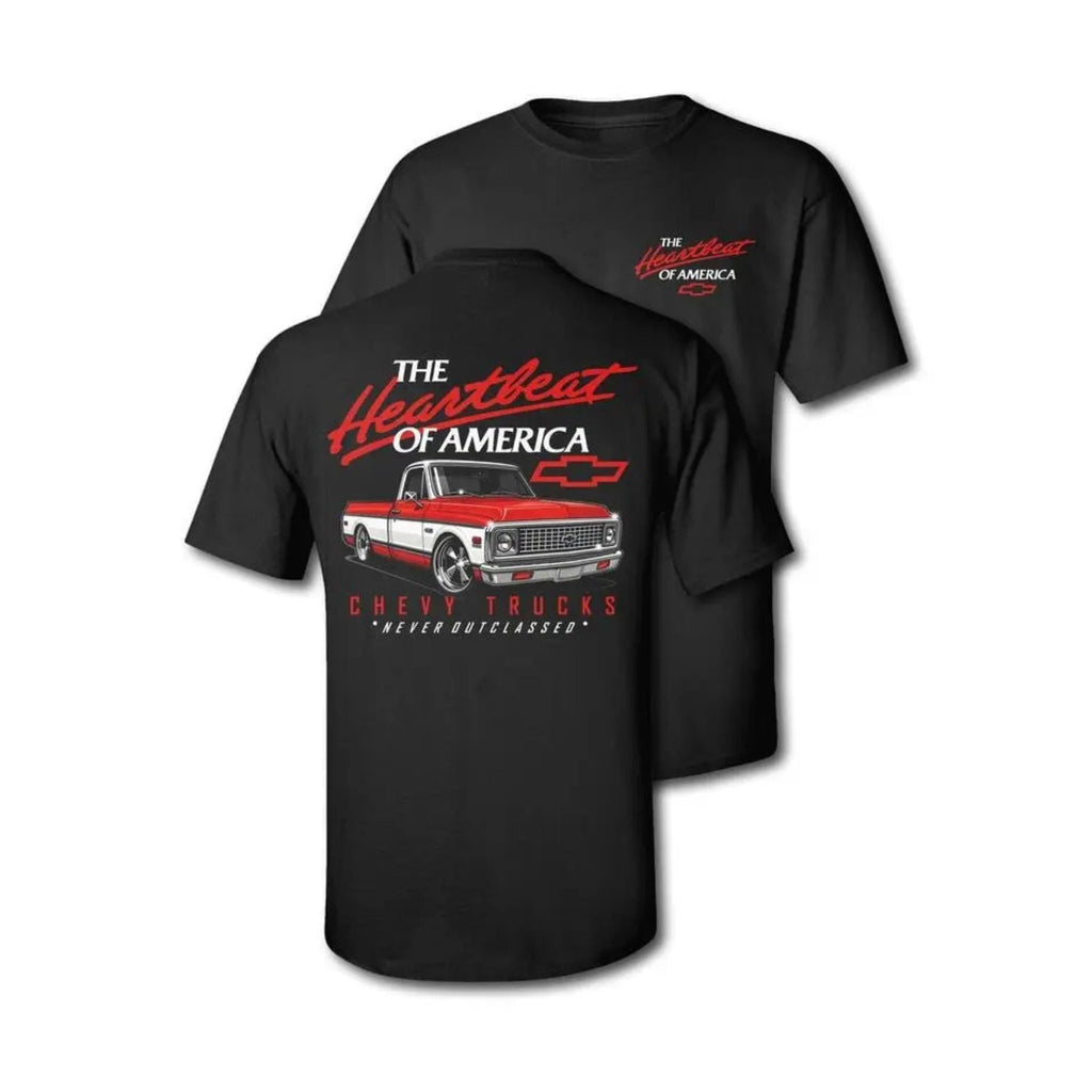 Pasimax Vintage "Never Outclassed" Chevy T-Shirt — detail close-up