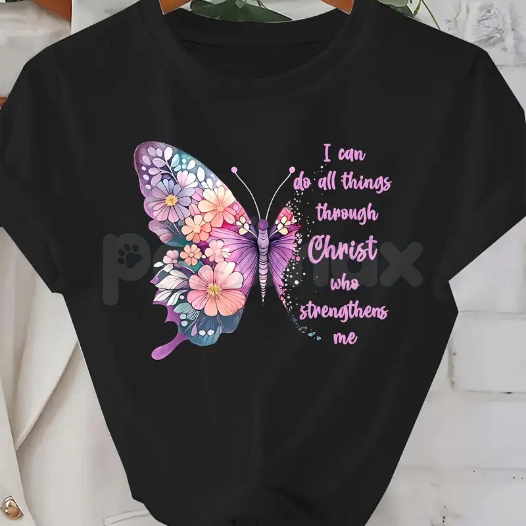 "I Can Do All Things Through Christ" Butterfly T-Shirt – Christian Scripture Faith Graphic Tee