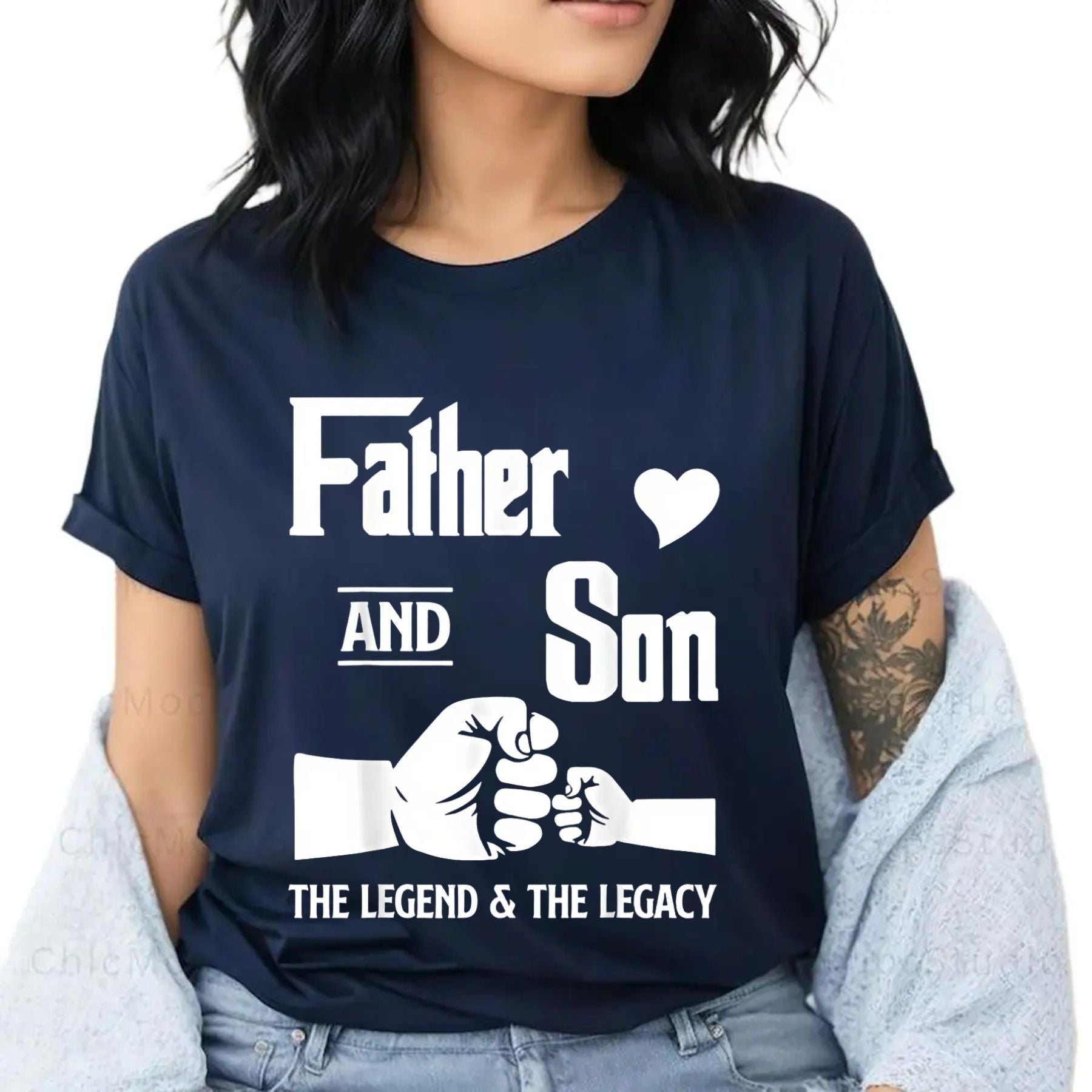 Pasimax Father and Son Matching T-Shirts — detail close-up