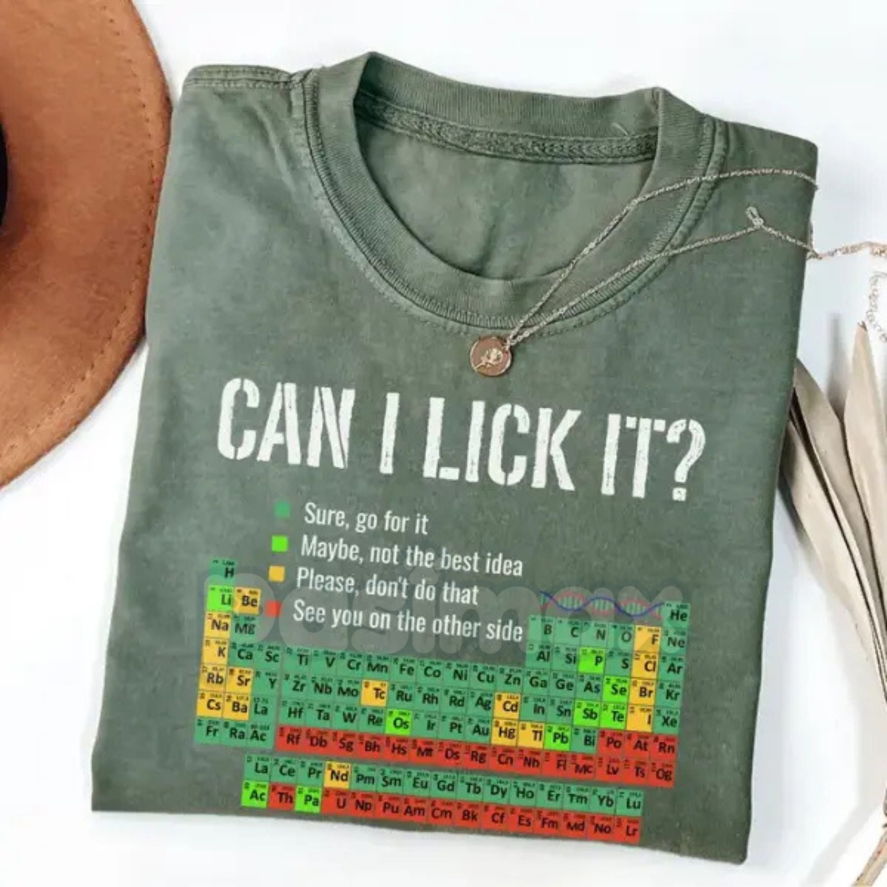 Pasimax "Can I Lick It" Periodic Table Shirt - Funny Chemistry Shirt, Elements Table Pun Tee, Science Scientist Gift, Nerdy H