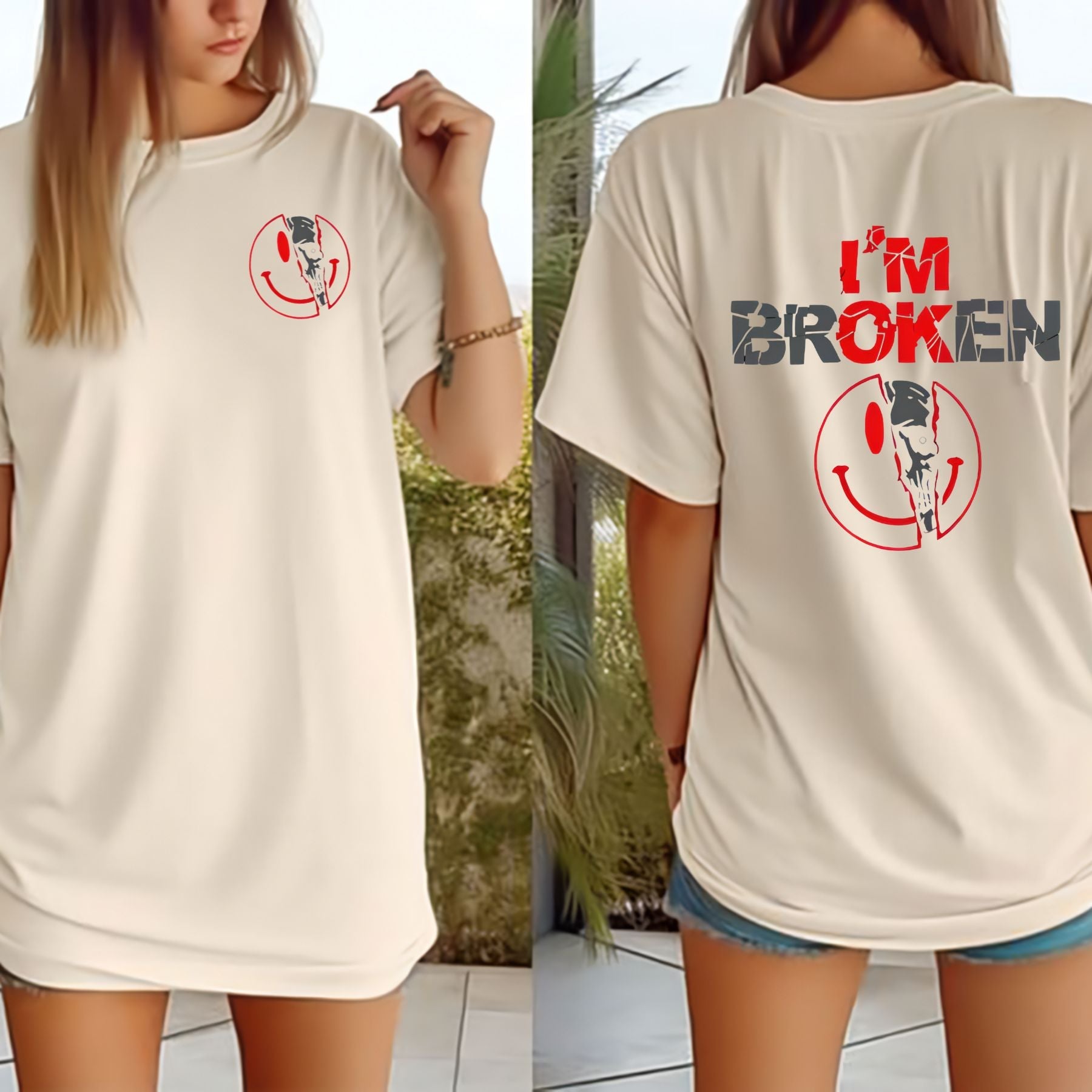 Pasimax 2-Sided "I'm Broken" Shirt — detail close-up