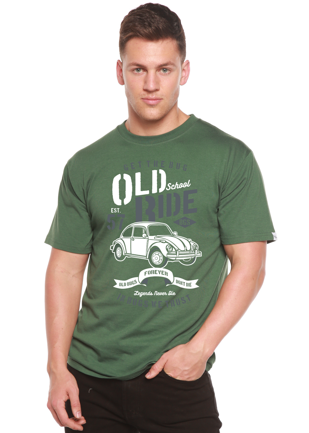 Spun Bamboo Old School Ride Spun Bamboo® Men's Bamboo Viscose/Organic Cotton Short Sleeve Graphic T-Shirt — lifestyle context