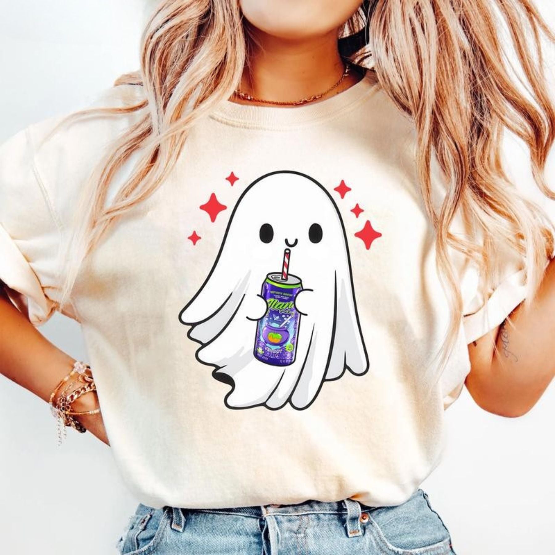 Pasimax Funny Skeleton Ghost Halloween T-Shirt — main product shot