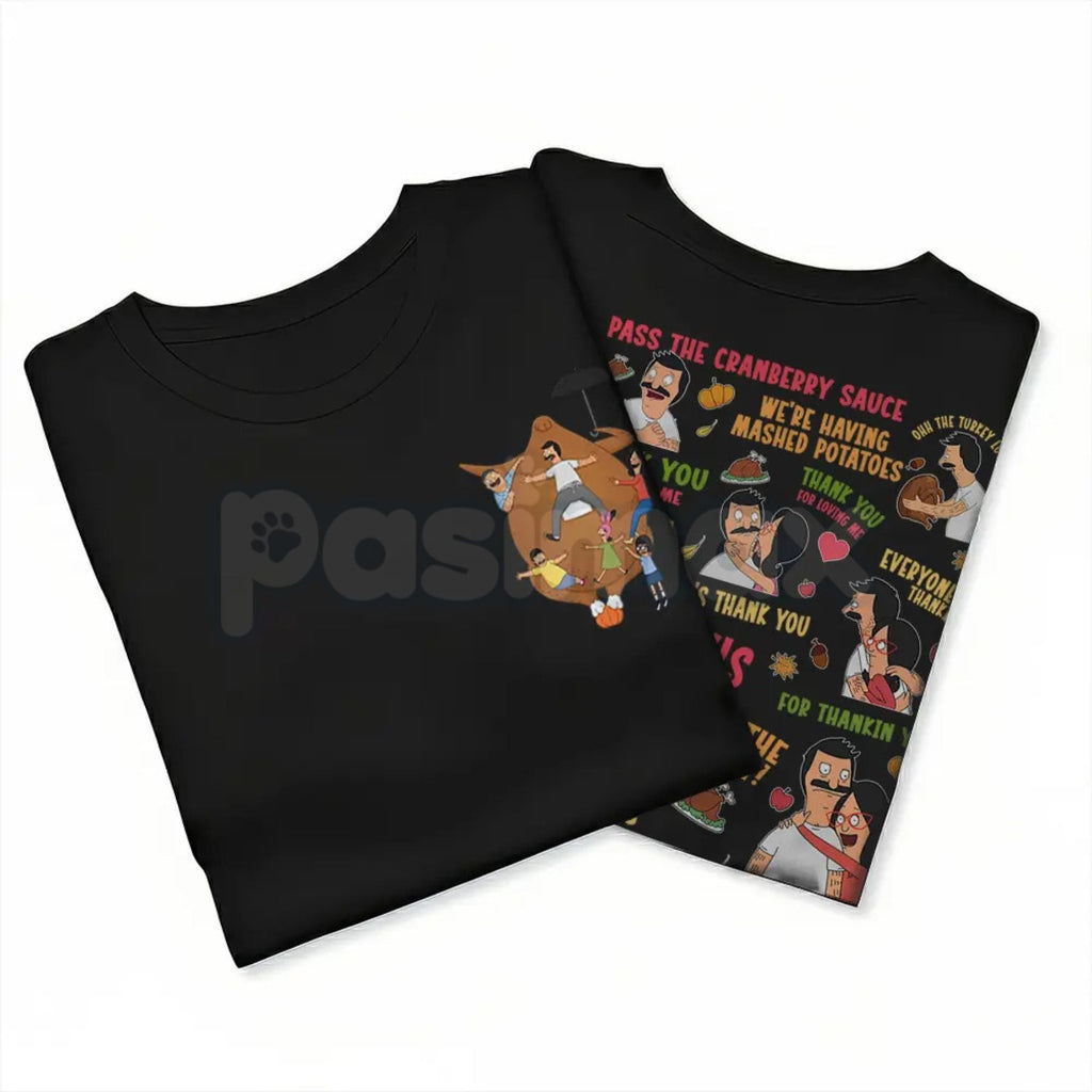 Pasimax Thanksgiving Song T-Shirt - Happy Thanksgiving Fashion Cotton Tee, Full Colors Full Sizes, Unisex Holiday Apparel — d