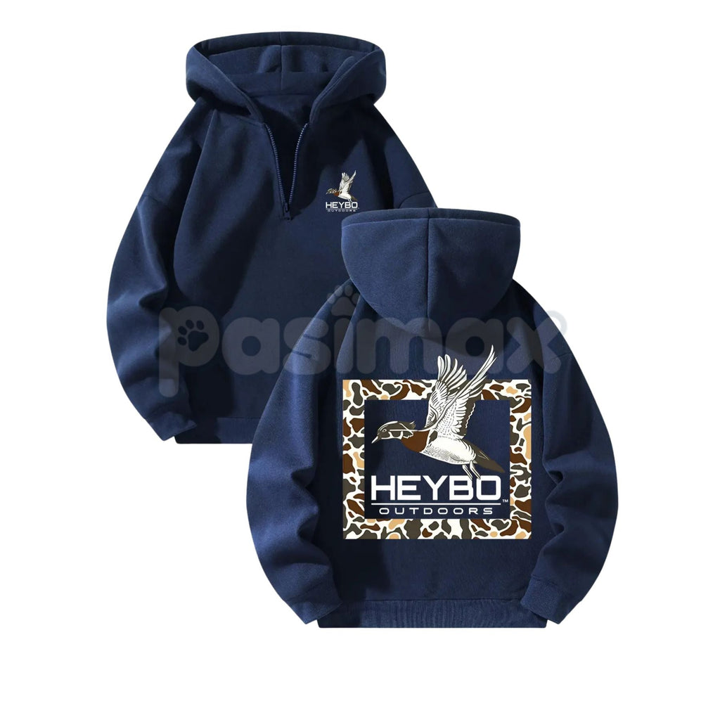 Pasimax Cozy Half-Zip Men's Hooded Sweatshirt – Premium Garment-Dyed Fleece, Heavyweight Winter Pullover — detail close-up