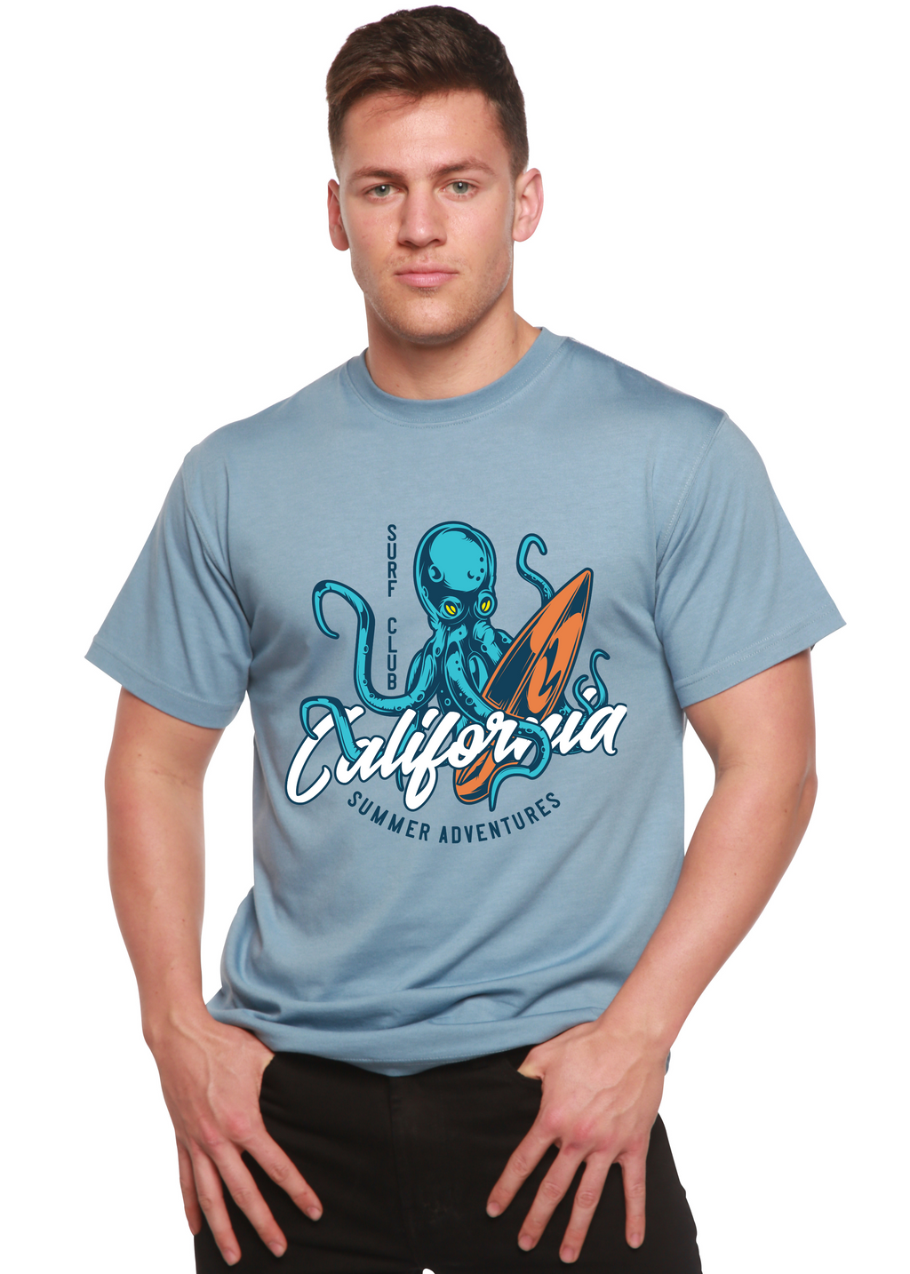 Spun Bamboo California Summer Adventures Men's Bamboo Viscose/Organic Cotton Short Sleeve Graphic T-Shirt — back view