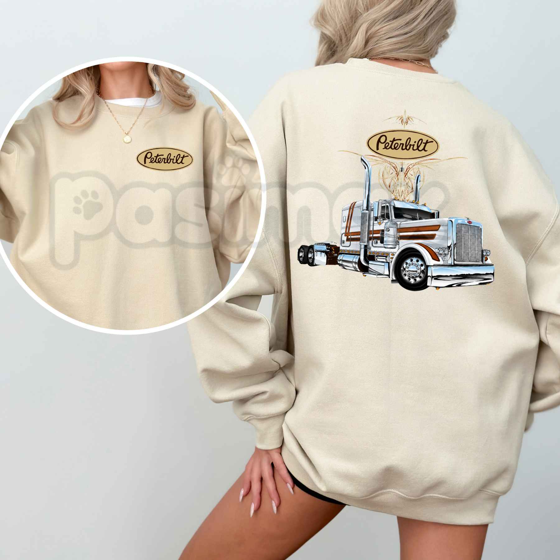 Classic Peterbilt Truck Sweatshirt | Vintage Diesel Graphic Crewneck