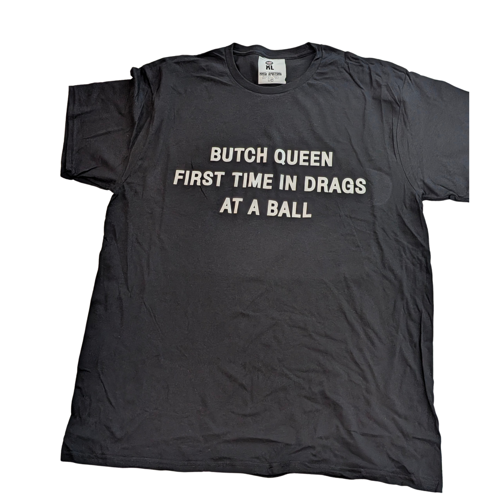 Hustle City Clothing Butch Queen Streetwear Graphic T-Shirt — detail close-up