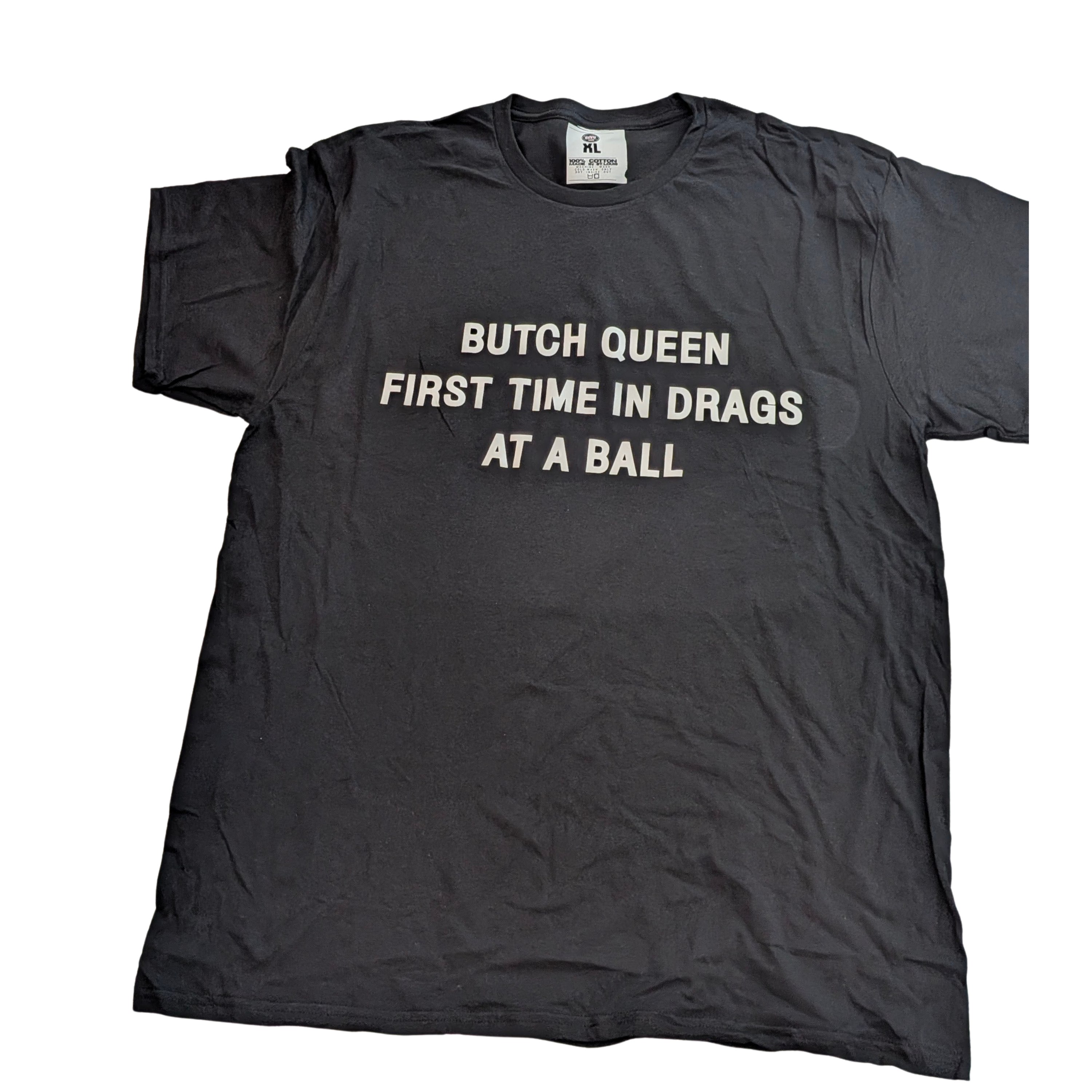Hustle City Clothing Butch Queen Streetwear Graphic T-Shirt — detail close-up