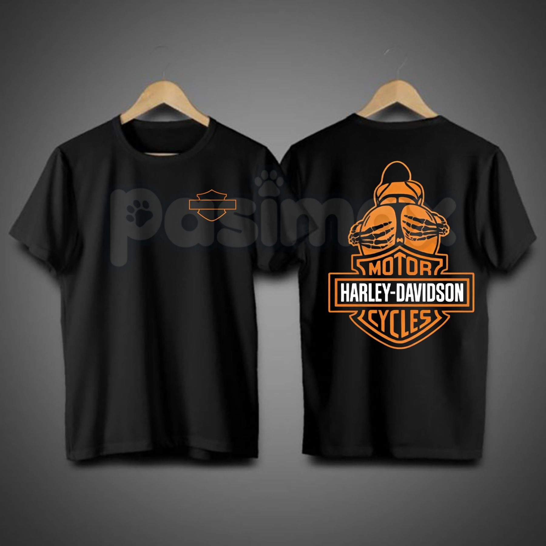 Pasimax "Barley Chick" Biker Style Men's T-Shirt - Vintage Motorcycle Graphic Tee, Rugged Chopper & Cafe Racer Shirt, Premium