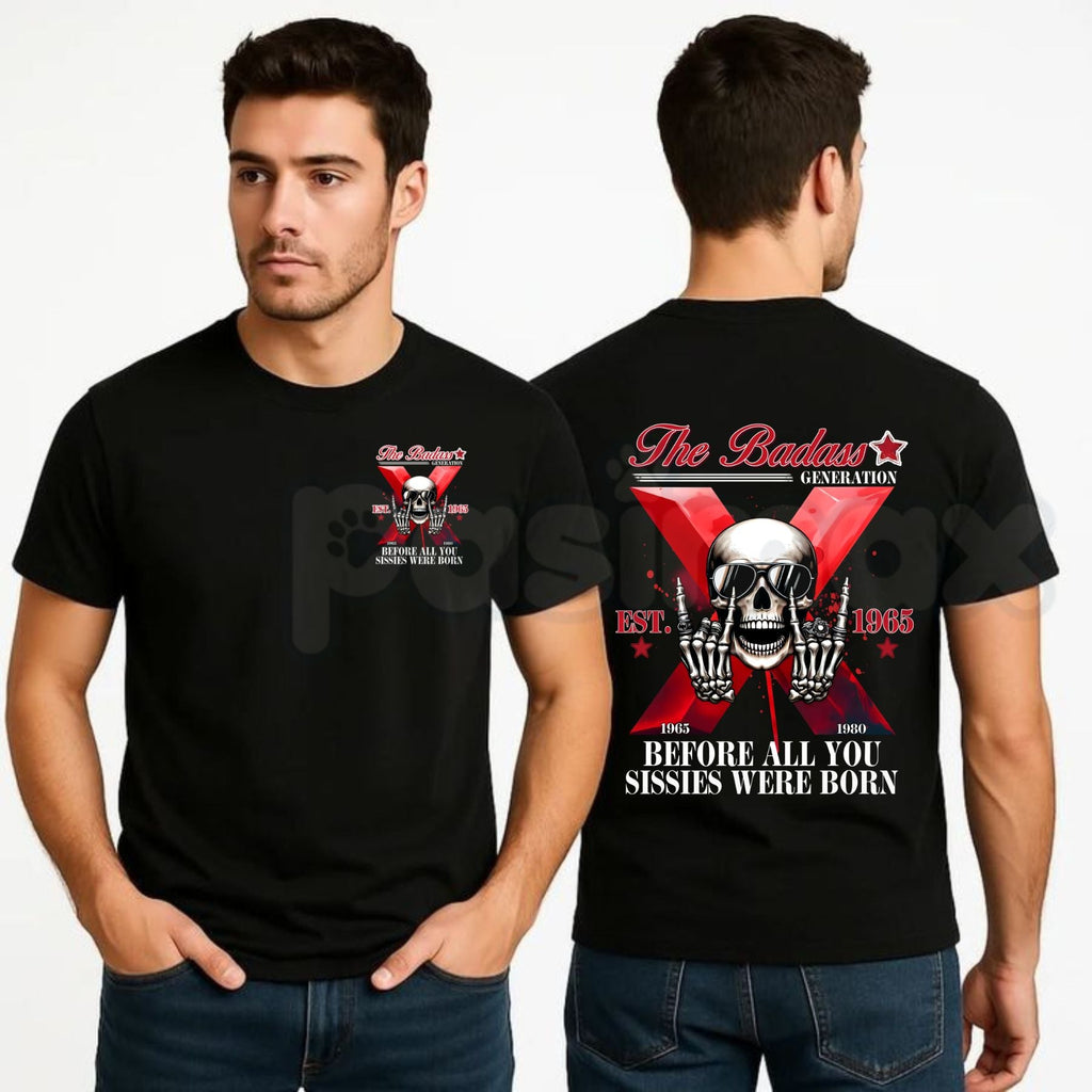 Custom Year Gen X "The Badass Generation" T-Shirt – Funny Retro Sarcastic Rebellion Graphic Tee