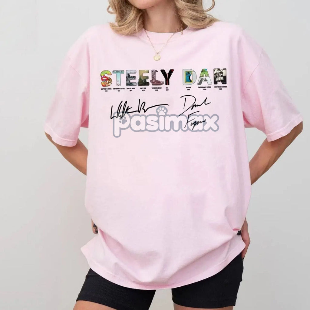 Pasimax Vintage Steely Dan Rock Band T-Shirt — detail close-up