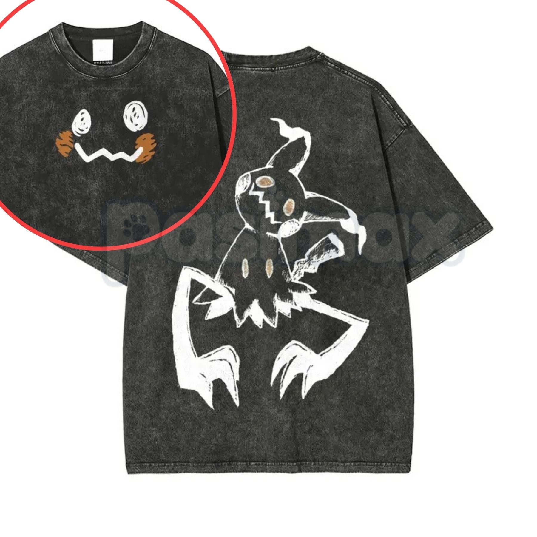Pocket Monsters Oversize Unisex Washed T-Shirt – Vintage Graphic Anime Tee, S~3XL Retro Lightweight Cotton Streetwear Top