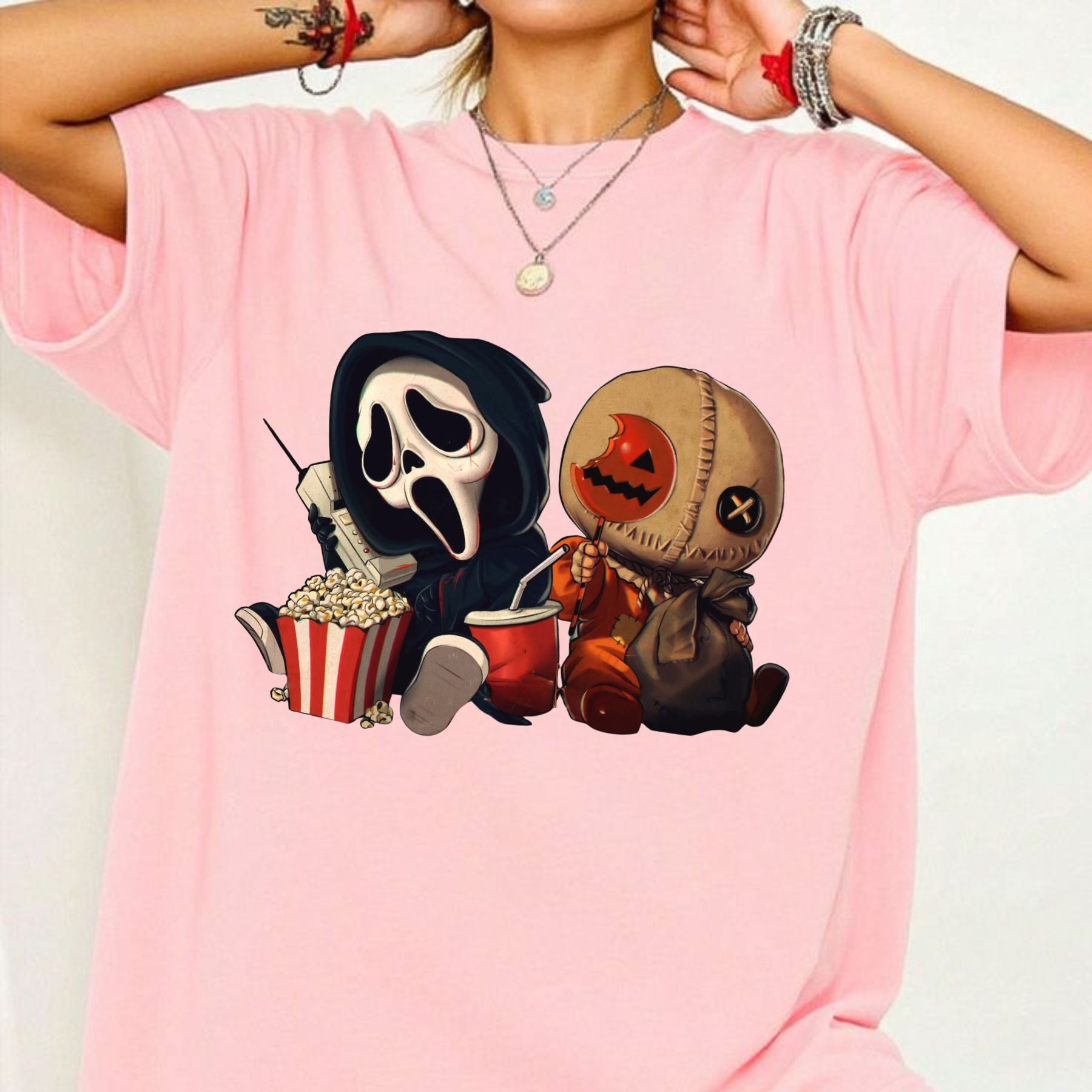 Pasimax "Mini Halloween Popcorn" T-shirt — lifestyle context