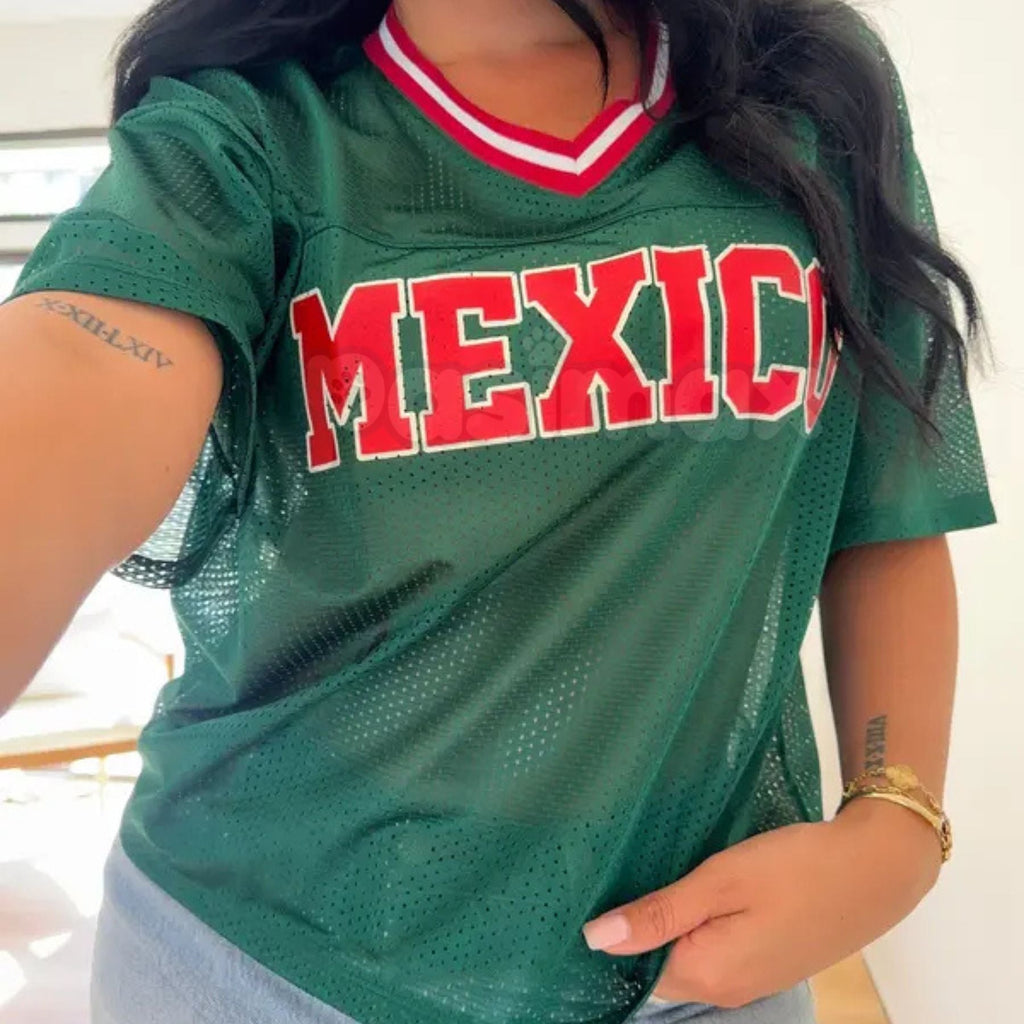 Pasimax Mexico National Team Soccer Jersey – Classic Green Fan Apparel, Breathable Mesh El Tri Shirt — detail close-up